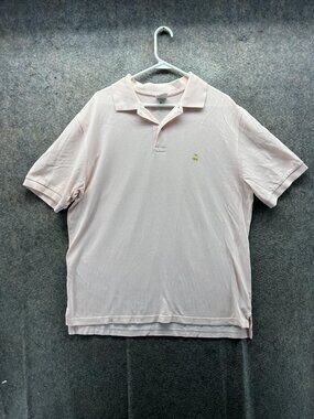 Brooks Brothers Performance Polo Shirt Mens Large Pink Solid Cotton Knit Casual